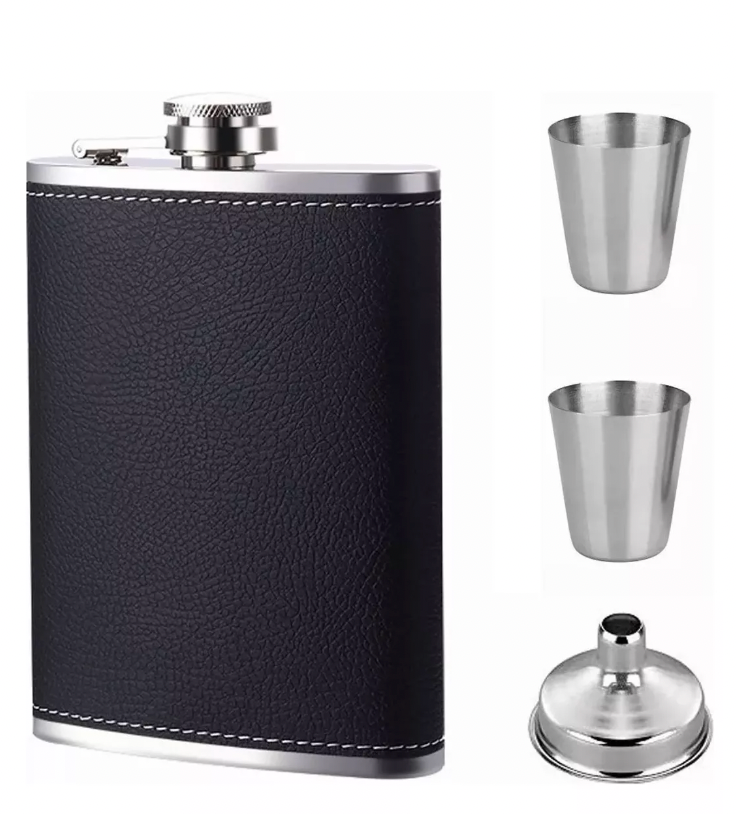 Licorera Acero Inoxidable con Piel